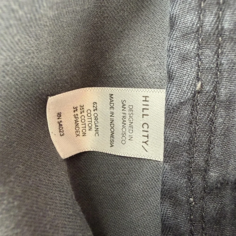 Hill City Everyday Pant Pants Mens 33x29 Gray Slim Chino‎ Stretch Quick Dry